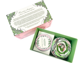 Набор: платок Ландыши и свеча Весенние цветы (розовый, голубой)