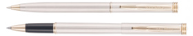 Набор Pierre Cardin PEN&PEN: ручка шариковая + роллер. Цвет - серебристо-бежевый. Упаковка Е.