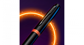 Шариковая ручка Parker IM Vibrant Rings Flame Orange, стержень: Mblue, в подарочной упаковке.