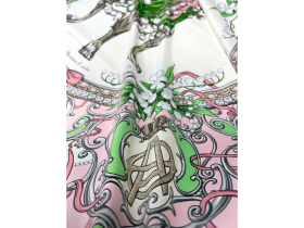 Набор: платок Ландыши и свеча Весенние цветы (розовый, голубой)