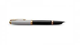 Перьевая ручка Parker 51 Premium Black GT, перо: M/F, чернила: Black,Blue, в подарочной упаковке.