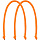 Ручки Corda для пакета L, оранжевый неон
