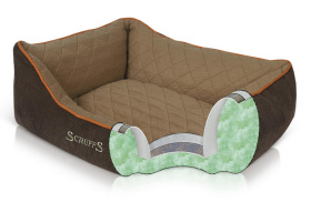 SCRUFFS Лежак для животных с бортиками "Thermal Box Bed", коричневый, 90х70х21см (Великобритания)
