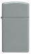 Зажигалка ZIPPO Slim® с покрытием Flat Grey, латунь/сталь, серая, матовая, 29x10x60 мм