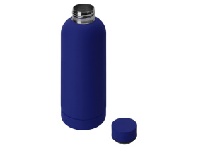 Вакуумная термобутылка Cask Waterline, soft touch, 500 мл, синий