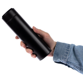 Смарт-бутылка с заменяемой батарейкой Long Therm, черная
