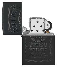 Набор ZIPPO Jack Daniels®: зажигалка с покрытием Black Matte и кожаный чехол в подарочной коробке