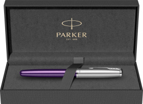 Перьевая ручка Parker Sonnet Essentials Violet SB Steel CT, перо: F, цвет чернил black, в подарочной упаковке.