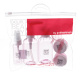 Дорожный набор баночек для путешествий Dewal Beauty, розовый, 7пр.