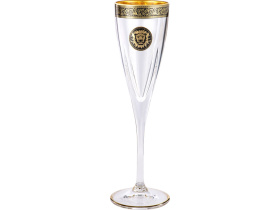 Набор бокалов для шампанского Сила льва (прозрачный, золотистый)