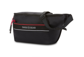 Сумка на пояс SWISSGEAR, черная, полиэстер с плетением рип-стоп, 38 x 5 x 15 см