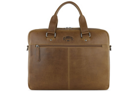 Портфель KLONDIKE GOLD «Brian», натуральная кожа в коньячном цвете, 38,5 х 29 х 9 см