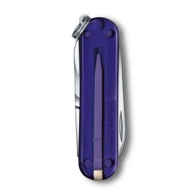 Нож-брелок VICTORINOX Classic SD Colors "Persian Indigo", 58 мм, 7 функций, полупрозрачный индиго