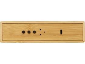 Часы настольные с беспроводной зарядкой Index, 10 Вт, бамбук (Р)