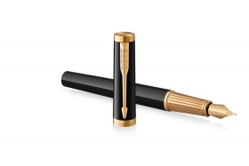 Ручка перьевая Parker "Ingenuity Black GT" перо: F, цвет чернил: blue/black, в подарочной упаковке.
