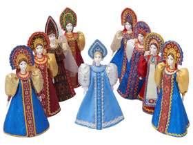 Подарочный набор: кукла фарфоровая, крем-мед, красный