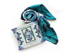 Платок Каменный Цветок (бирюзовый, сиреневый, разноцветный)