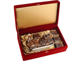 Набор для водки Железнодорожный состав (коричневый)