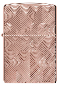 Зажигалка ZIPPO Armor® Hearts с покрытием Rose Gold, латунь/сталь, розовое золото, 38x13x57 мм