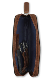 Ключница BUGATTI Nobile, коньячного цвета, воловья кожа/полиэстер, 11,5х1,5х7 см