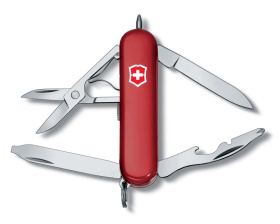 Нож-брелок VICTORINOX Midnight Manager, 58 мм, 10 функций, красный