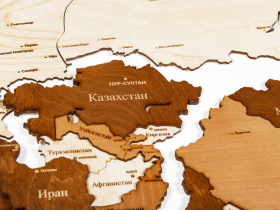 Интерьерная карта мира World (натуральный, коричневый)
