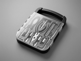 Набор инструментов в пластиковом кейсе Fixit (черный, прозрачный)