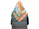 Платок Русская зима (разноцветный, синий)