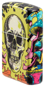 Зажигалка ZIPPO Skull Design с покрытием Glow In The Dark Green,латунь/сталь,разноцветная38x13x57 мм