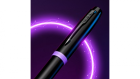 Ручка-роллер Parker IM Vibrant Rings Flame Amethyst Purple, стержень:Fblk, в подарочной упаковке.