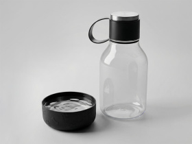 Бутылка для воды 2-в-1 Dog Bowl Bottle со съемной миской для питомцев, 1500 мл, черный