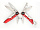 Мультитул Stinger, 108x35 мм, 10 функций, нержавеющая сталь, красный, в комплекте нейлоновый чехол