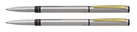 Набор Pierre Cardin PEN&PEN: ручка шариковая + роллер. Цвет - серебристый. Упаковка Е.