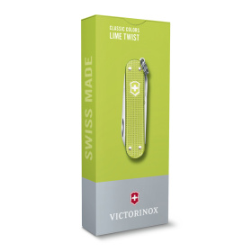Нож-брелок VICTORINOX Classic SD Alox Colors "Lime Twist", 58 мм, 5 функций, светло-зелёный