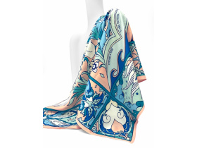 Платок Царевна Лебедь (синий, голубой, белый, разноцветный)