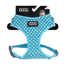DOOG Шлейка для собак "NEOFLEX SNOOPY", голубая в белую крапинку, L, 50-70см (Австралия)