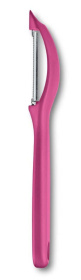 Нож для чистки овощей VICTORINOX универсальный, двустороннее зубчатое лезвие, розовая рукоять