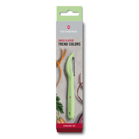 Нож для чистки овощей VICTORINOX универсальный, двустороннее зубчатое лезвие, салатовая рукоять
