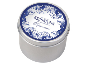 Набор: платок Гжель и свеча Птица счастья (синий, голубой, белый)