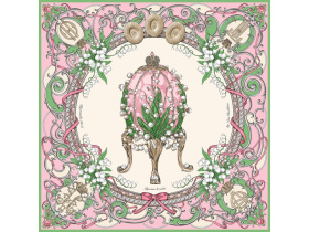 Набор: платок Ландыши и свеча Весенние цветы (розовый, голубой)