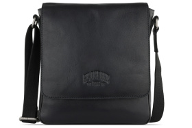 Сумка через плечо KLONDIKE GOLD «Taylor», натуральная кожа в черном цвете, 22 х 23,5 х 5,5 см