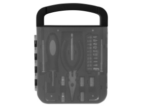 Набор инструментов в пластиковом кейсе Fixit (черный, прозрачный)