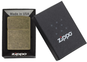 Зажигалка ZIPPO, с покрытием Anitque Brass™, медь/сталь, матовая, 36x12x56 мм