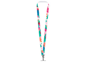 Ланъярд 2 см под сублимацию с 2-мя трендовыми карабинами и металлическим держателем для телефона, черный