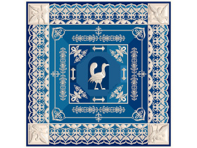 Платок Птица дивная, синий