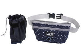 DOOG Сумка на пояс "Treat Pouch", синяя в белый горох, 20х12см (Австралия)