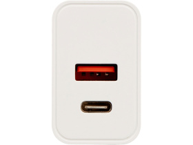 Сетевое зарядное устройство c выходами USB-A и USB-C Recharger Pro, быстрая зарядка QC/PD, 30 Вт, белый