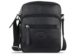 Сумка через плечо KLONDIKE GOLD «Lara», натуральная кожа в черном цвете, 19 х 20,5 х 6,5 см