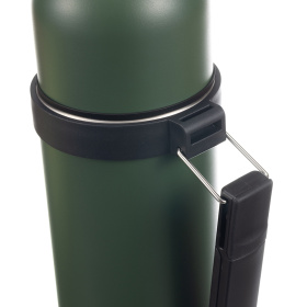 Термос Stinger, 1,2 л, широкий с ручкой, нержавеющая сталь, зелёный, 12,4 х 10,2 х 31,8 см