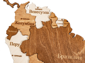 Интерьерная карта мира World (натуральный, коричневый)